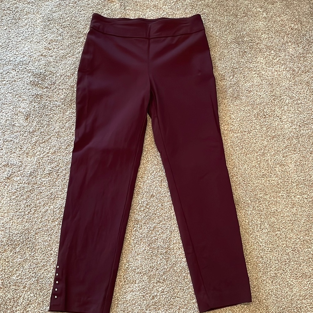 Burgundy Ankle Dress Pants